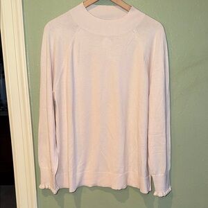 Loft NWT XL Light Pink Sweater with gathered Details by cuff